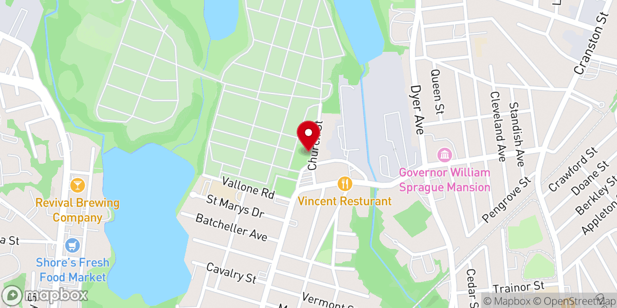 Map showing location of Saint Gabriel Aramaic Church of Rhode Island Inc