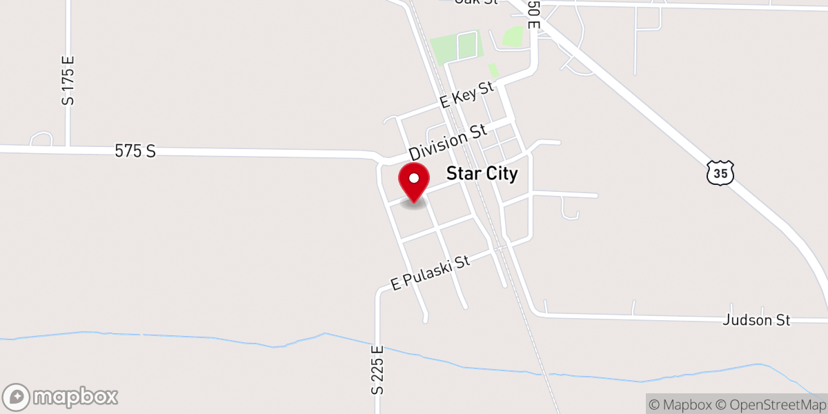 Map showing location of Star City United Methodist Church
