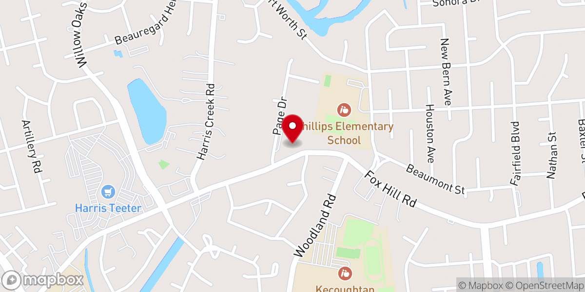 Map showing location of Fox Hill Road Baptist Church