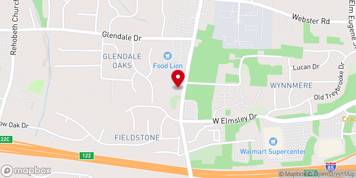 Map showing location of New Goshen United Methodist Church