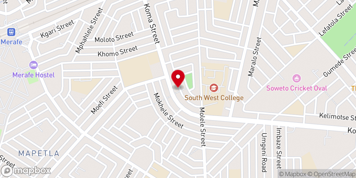 Map showing location of St Johns Apostolic Faith Mission Church of SA