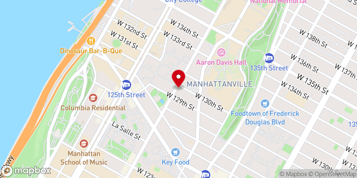Map showing location of Manhattan Baptist Church