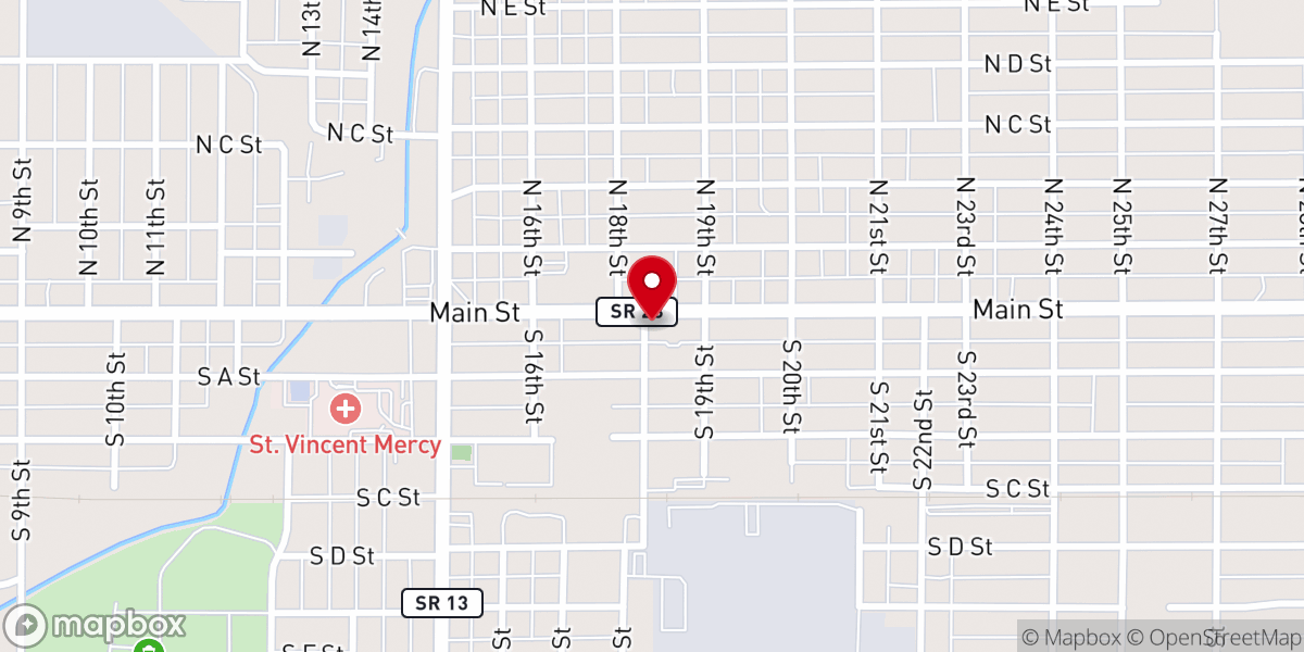 Map showing location of East Main St Christian Church