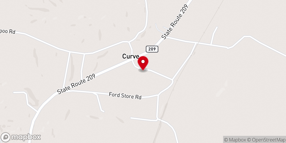 Map showing location of Curve Baptist Church