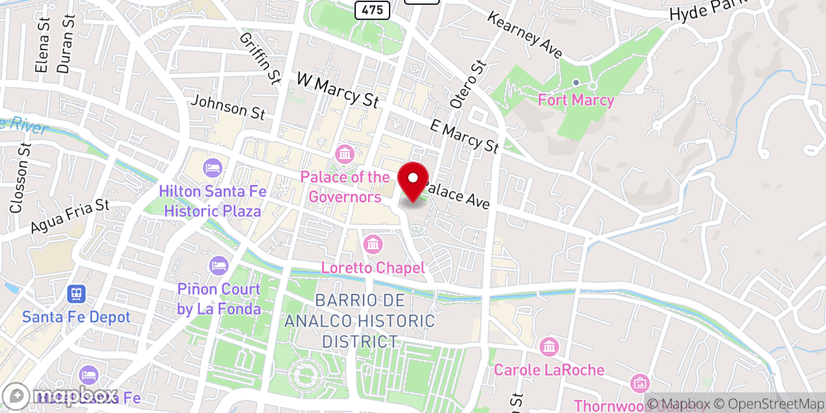 Map showing location of The Cathedral Basilica of St. Francis of Assisi