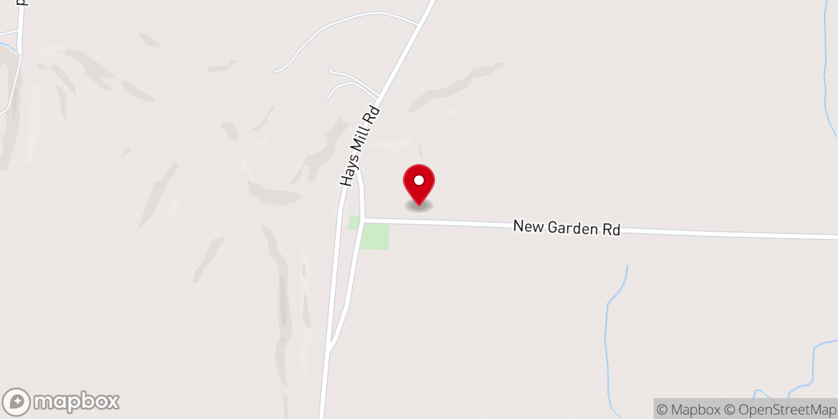 Map showing location of New Garden Church