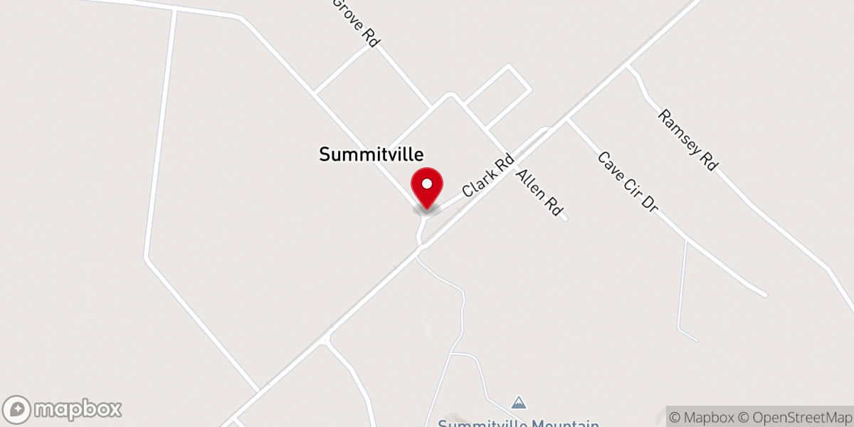 Map showing location of Summitville Church