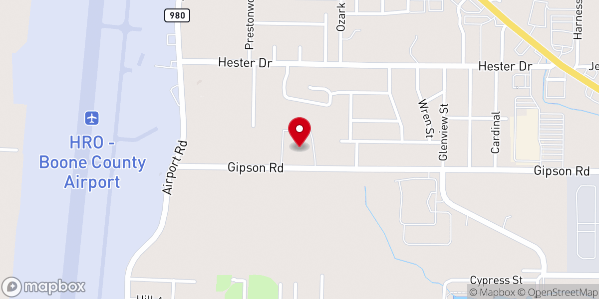Map showing location of Woodland Heights Baptist Church