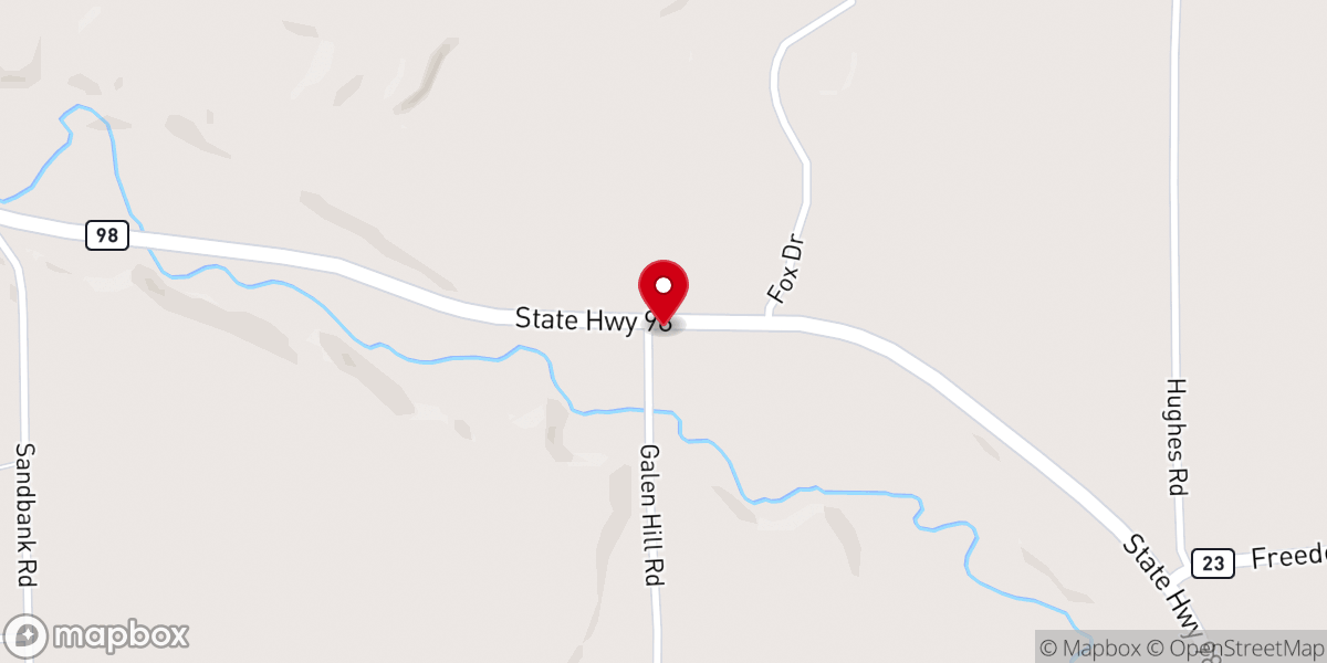 Map showing location of Salem Welsh Church