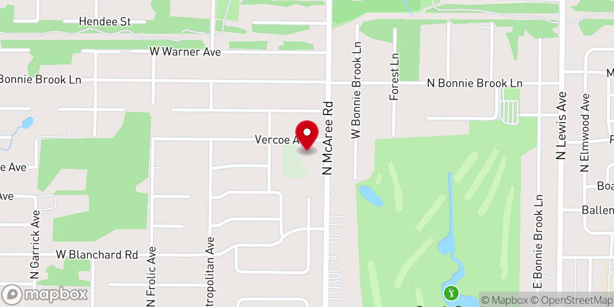 Map showing location of Prince of Peace Lutheran Church
