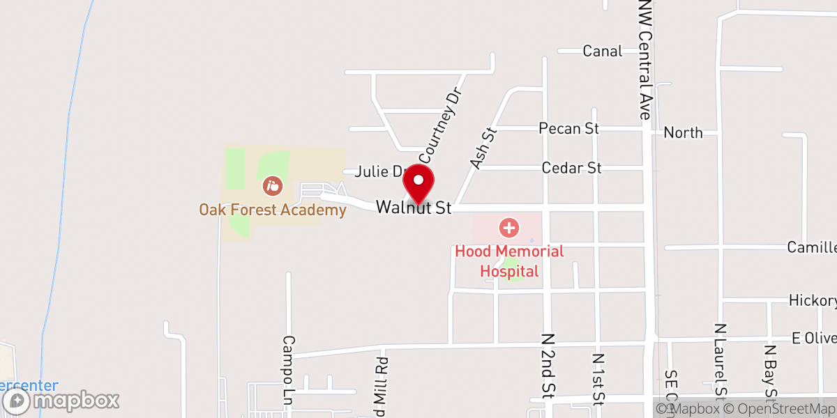 Map showing location of Amite-Arcola Presbyterian Church