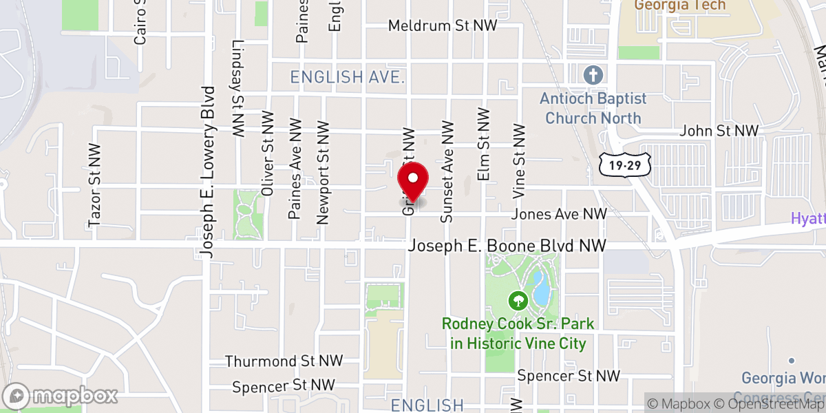 Map showing location of Greater Springfield Baptist Church