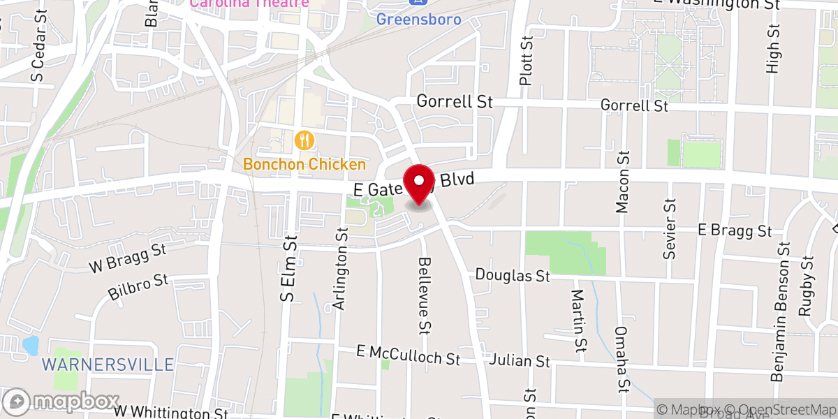 Map showing location of New Zion Missionary Baptist Church
