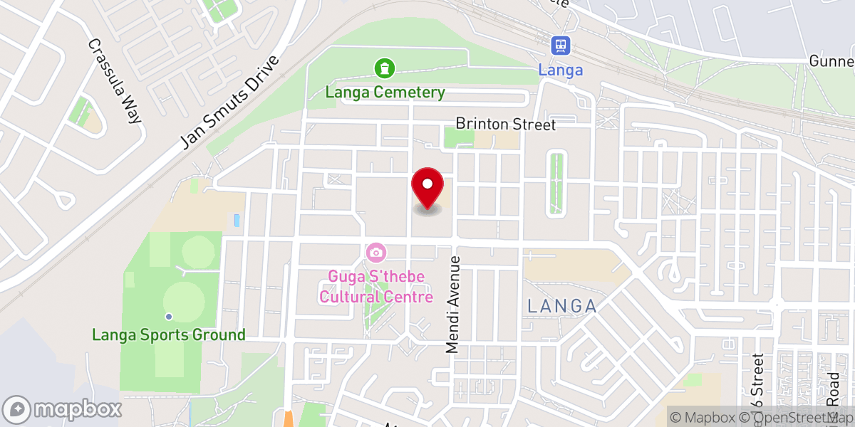 Map showing location of Langa Methodist Church