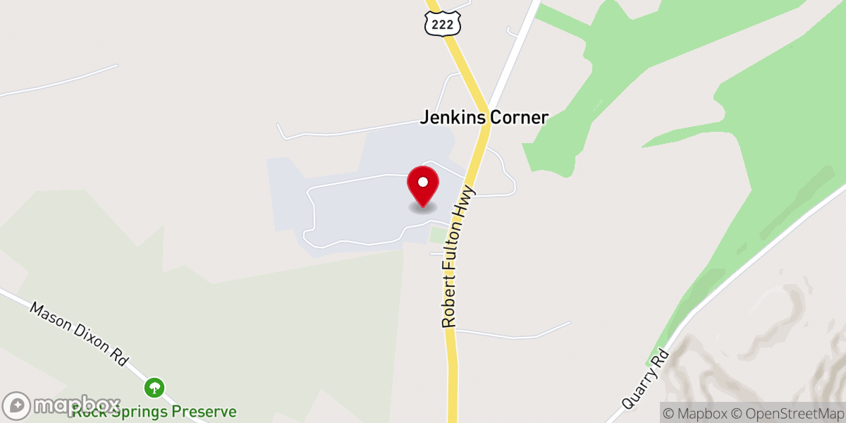 Map showing location of Rock Springs Church