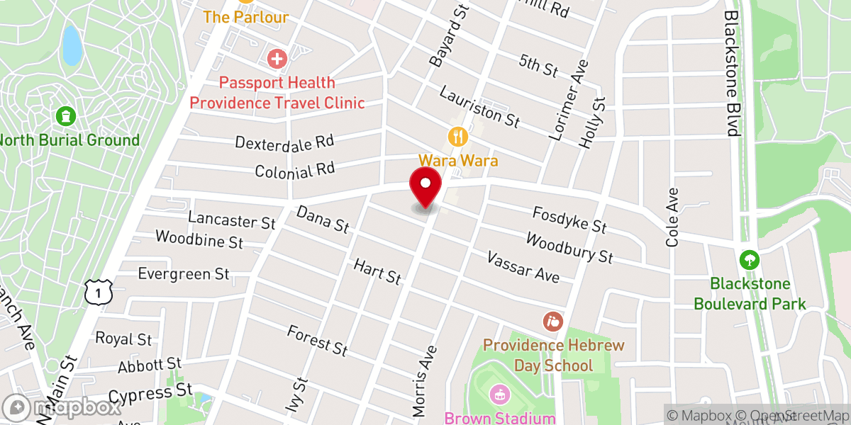 Map showing location of Providence Community Kollel Inc