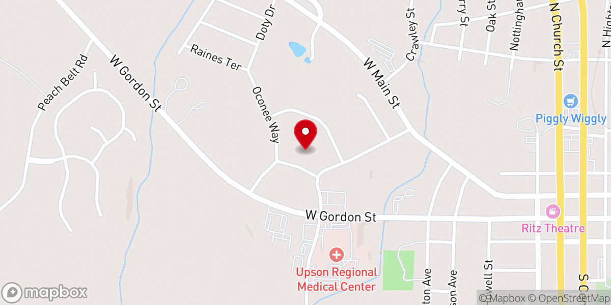 Map showing location of Thomaston First Methodist Church