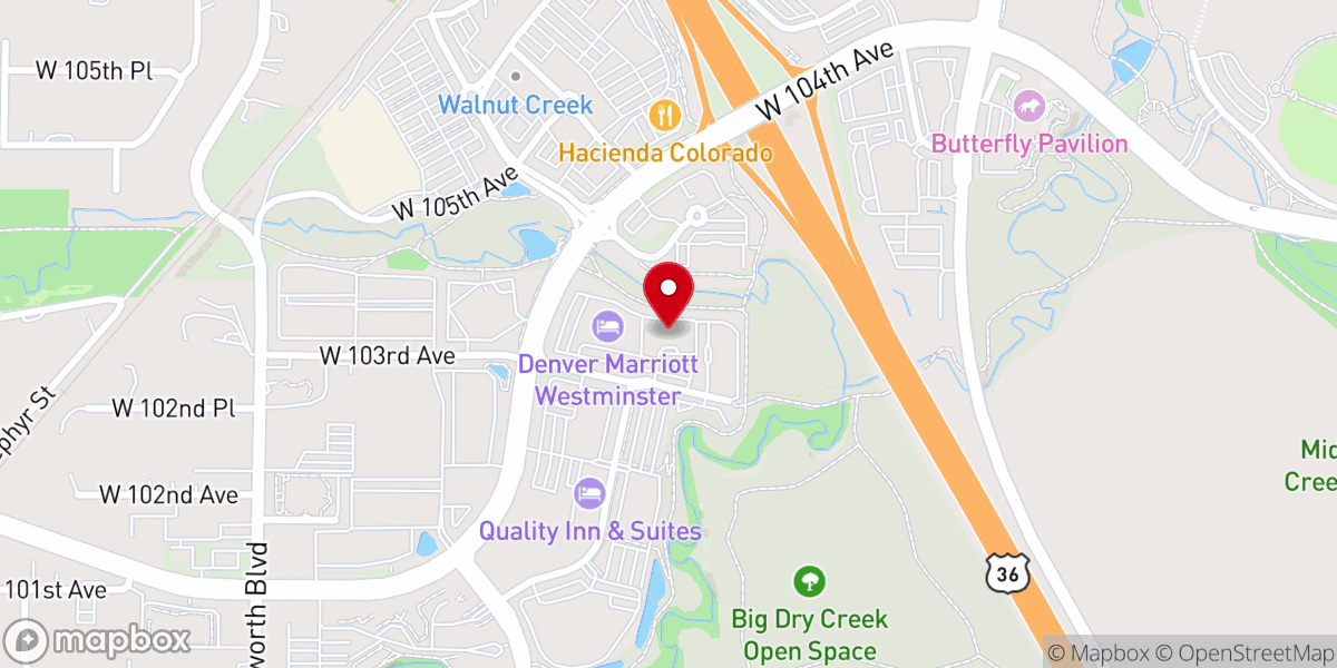 Map showing location of Hyatt Place Denver / Westminster