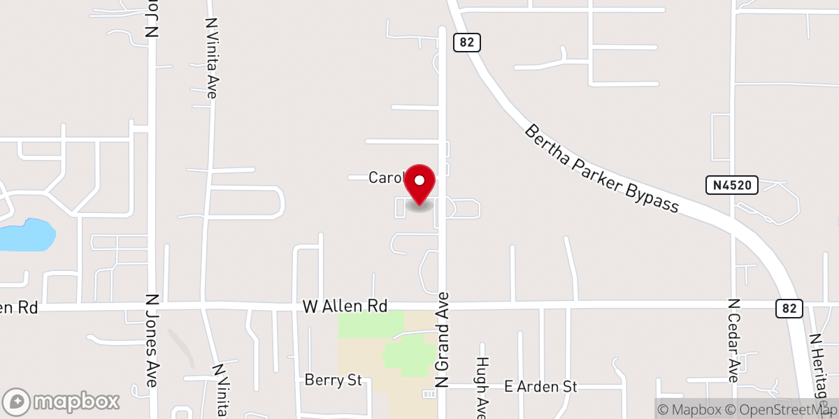 Map showing location of Grace Baptist Church