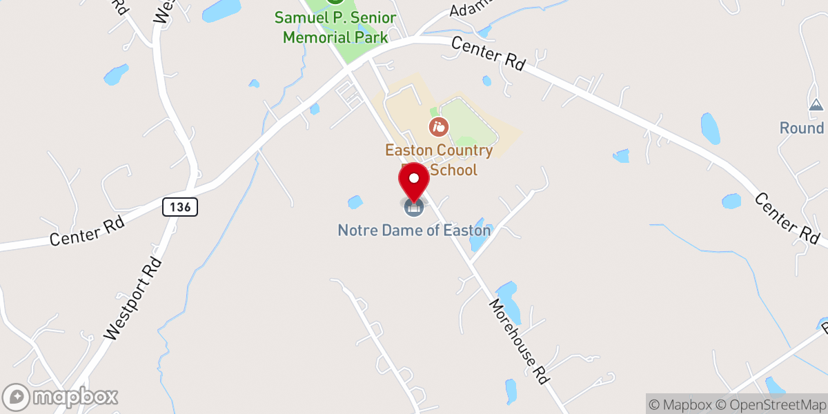 Map showing location of Notre Dame of Easton