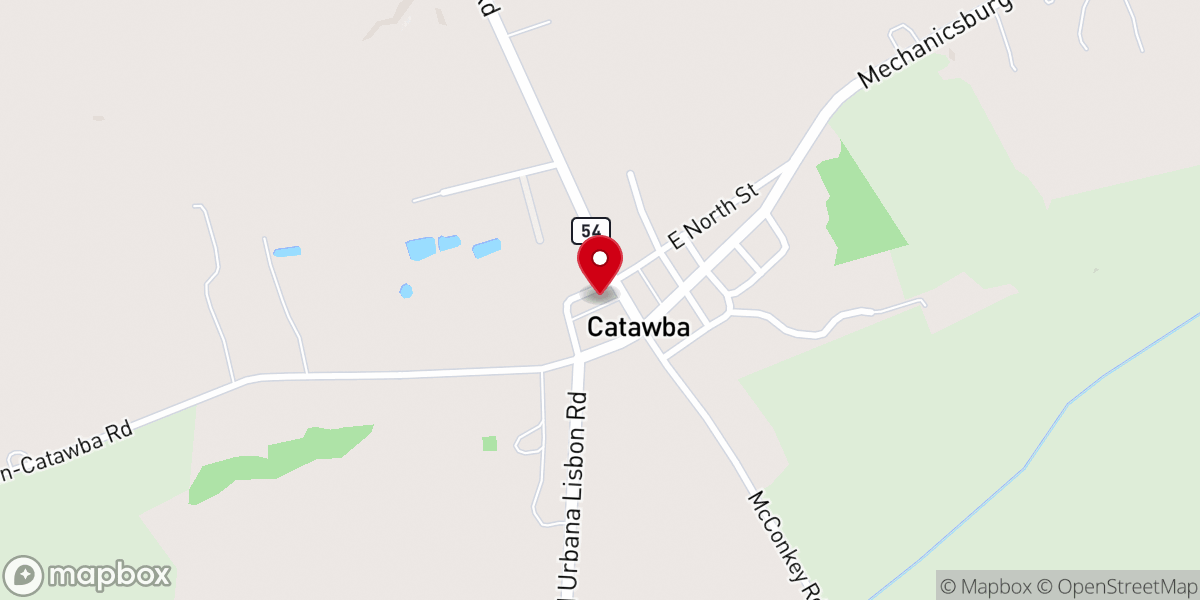 Map showing location of Catawba Christian Fellowship Church
