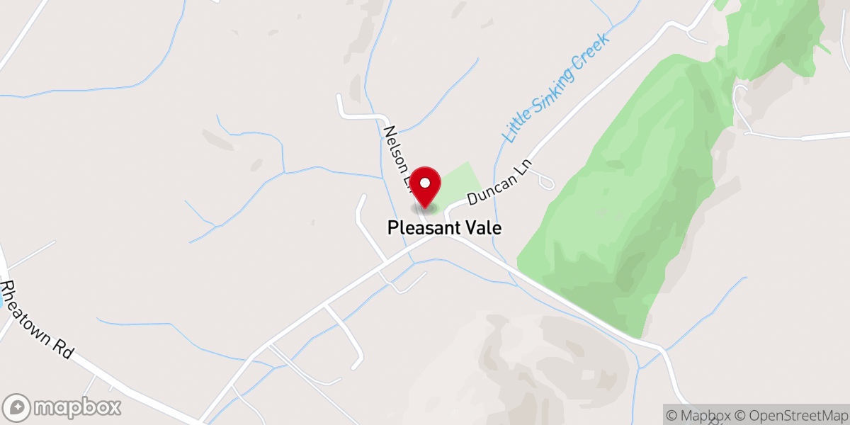 Map showing location of Pleasant Vale Cumberland Presbyterian Church