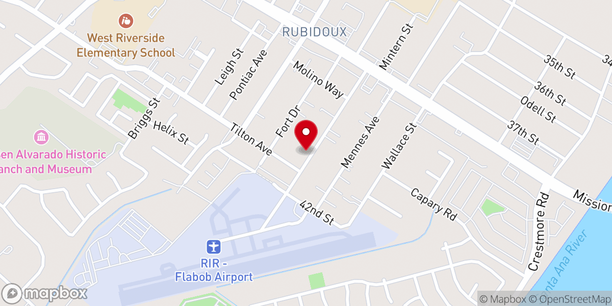 Map showing location of Riverside Christian Assembly