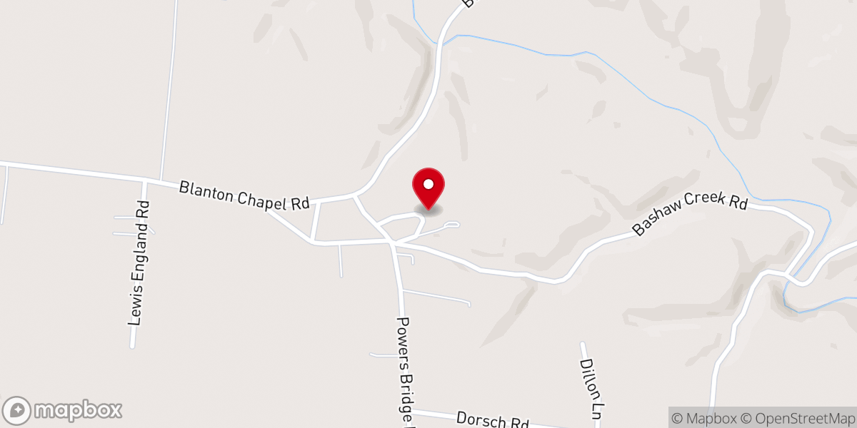 Map showing location of Blantons Chapel
