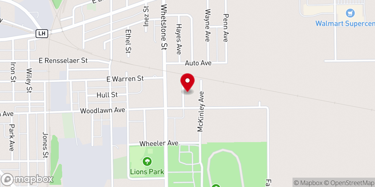 Map showing location of Lincoln Avenue Church of Christ