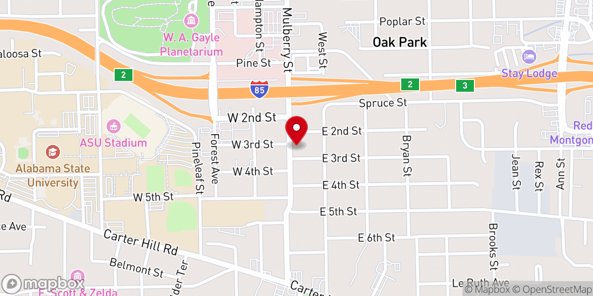 Map showing location of Oak Park Presbyterian Church