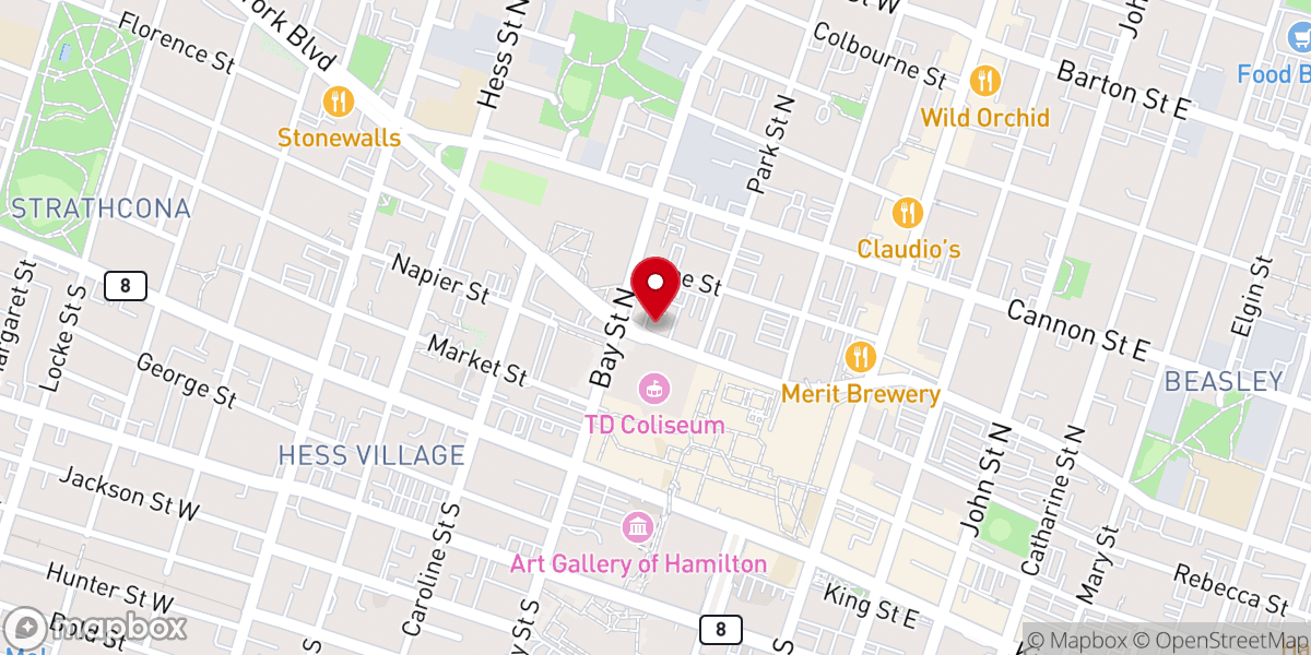 Map showing location of The Salvation Army - Hamilton Booth Centre