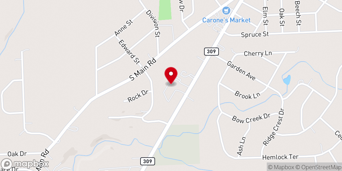 Map showing location of Mountain Top Rehabilitation and Healthcare Center