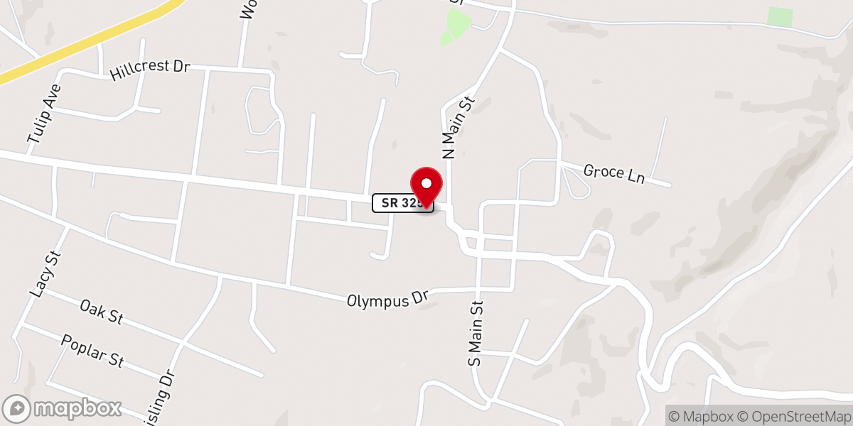 Map showing location of Byrdstown Town Hall