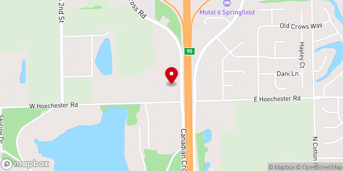 Map showing location of Vineyard Christian Church