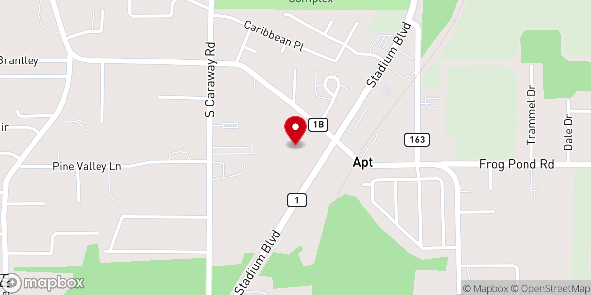 Map showing location of First Free Will Baptist Church