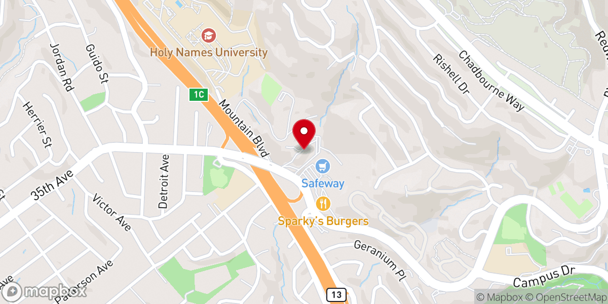 Map showing location of First Covenant Church Oakland