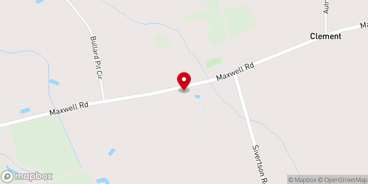 Map showing location of Clement Baptist Church