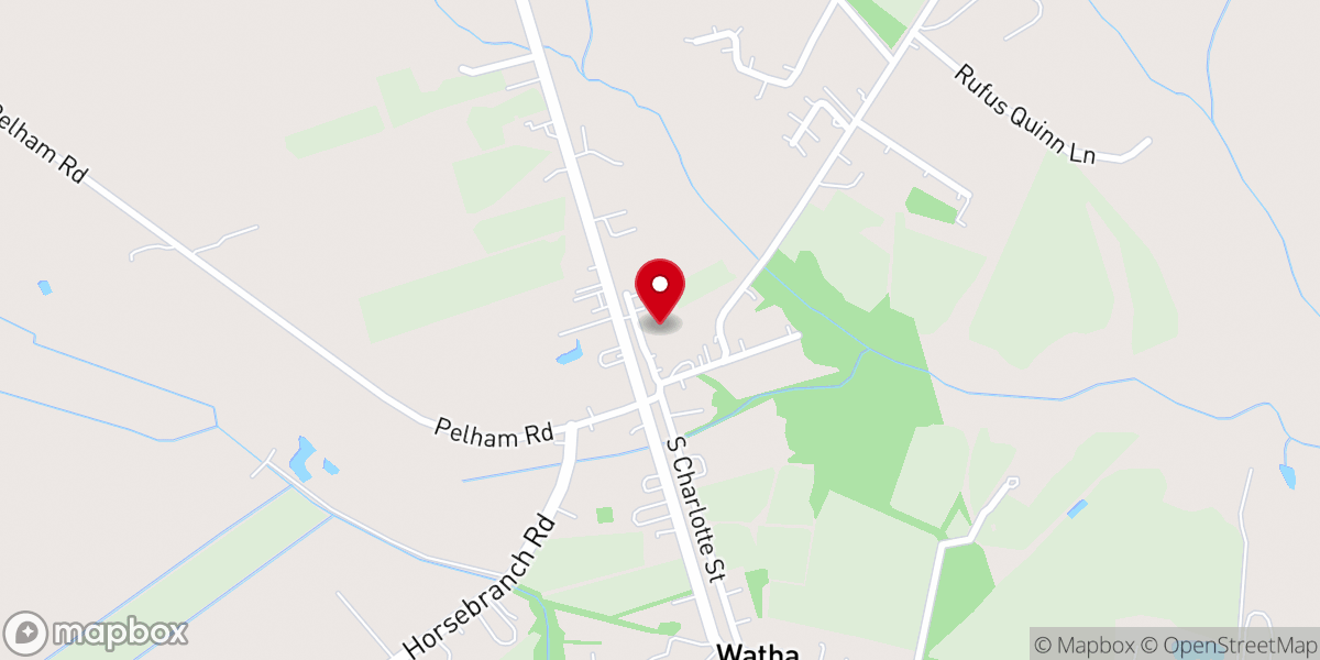 Map showing location of Watha Pentecostal Free Will Baptist Church