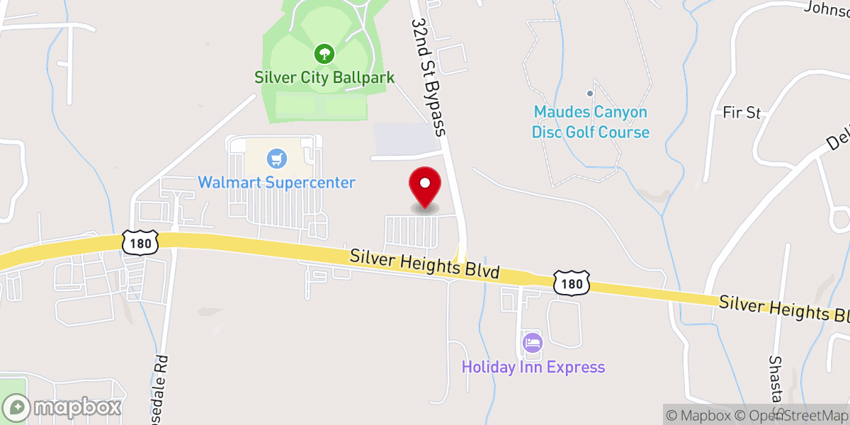 Map showing location of Silver City Grant County Chamber of Commerce & Conference Center