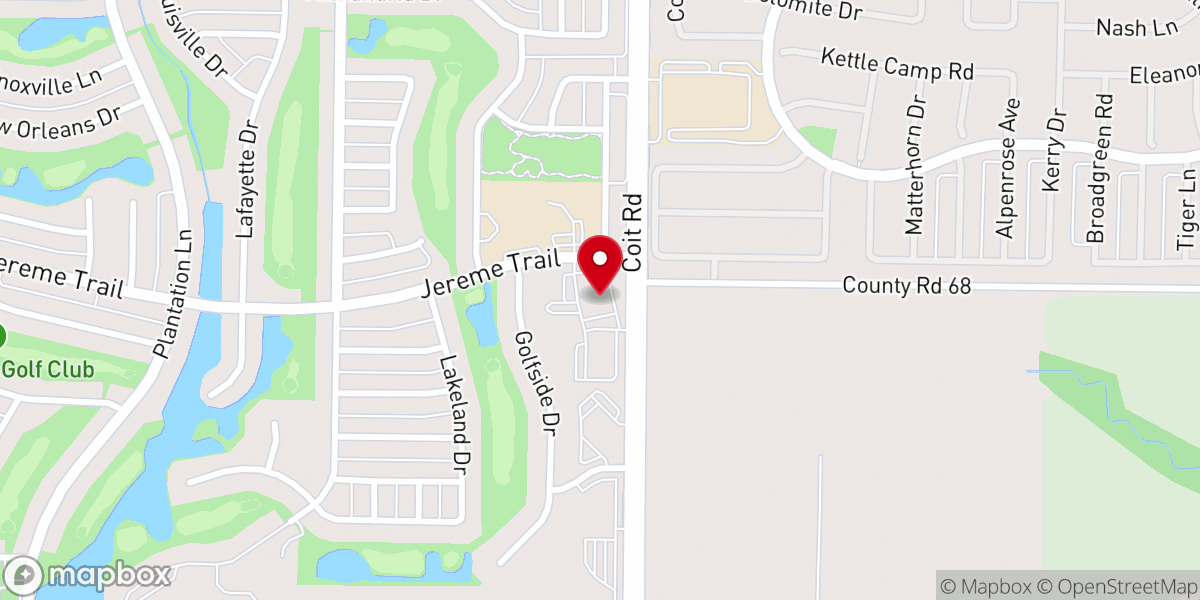 Map showing location of Water's Edge Lutheran Church