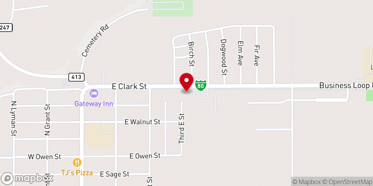 Map showing location of Bridger Valley Baptist Church