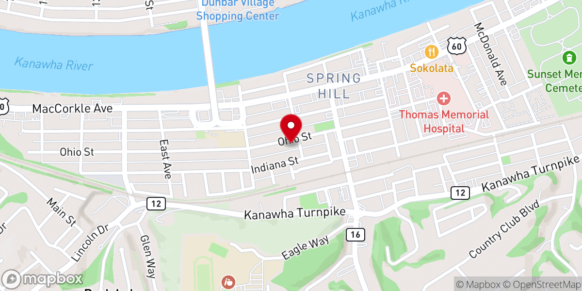 Map showing location of South Charleston Church of God