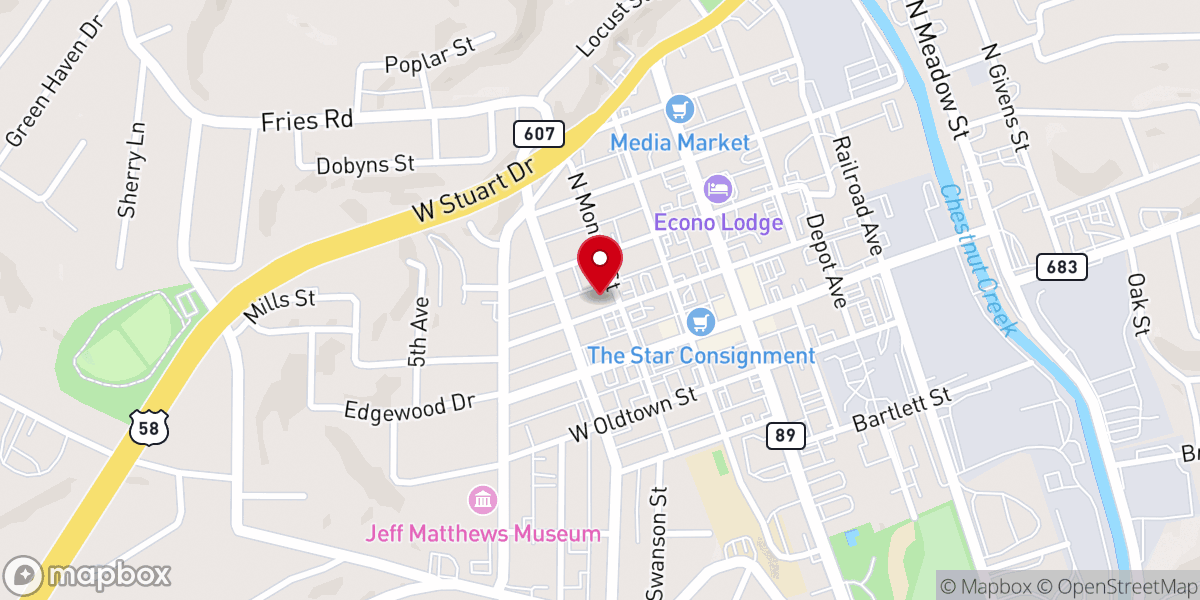Map showing location of First United Methodist Church