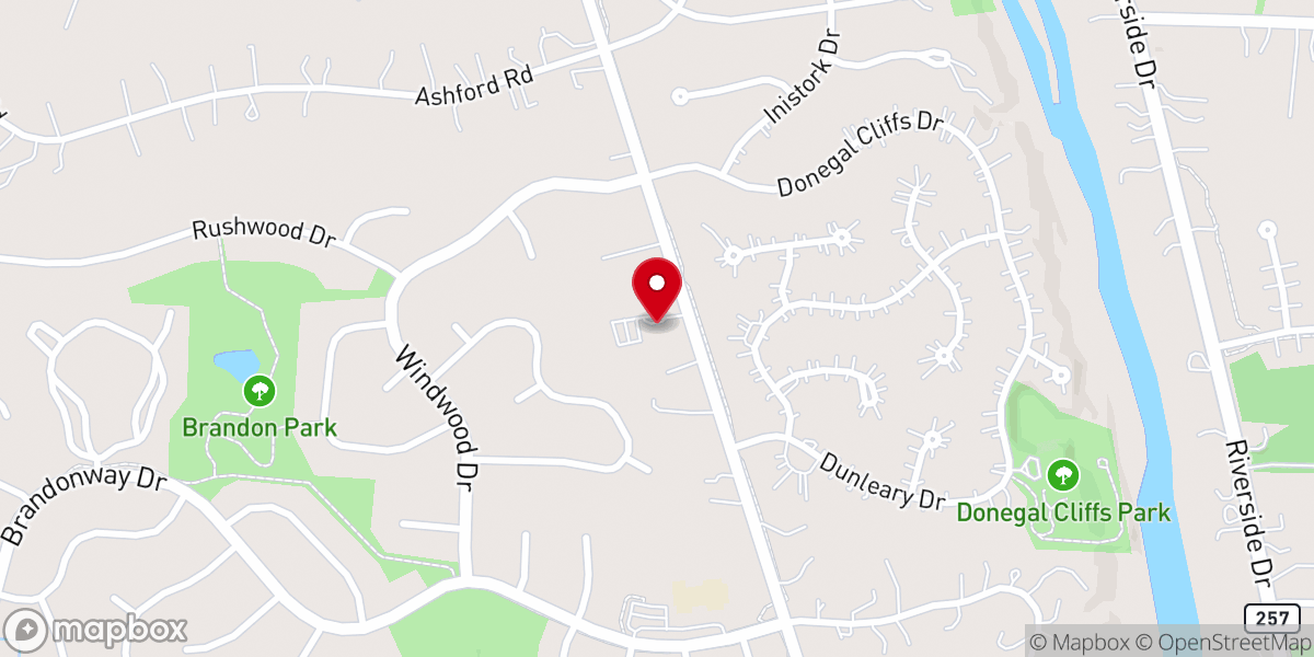 Map showing location of Scioto Valley Christian Church
