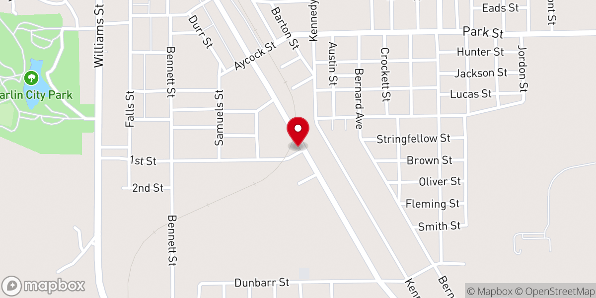 Map showing location of Rising Star Missionary Baptist Church