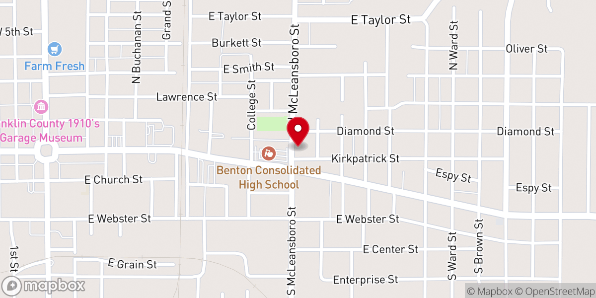 Map showing location of Resurrection Baptist Church