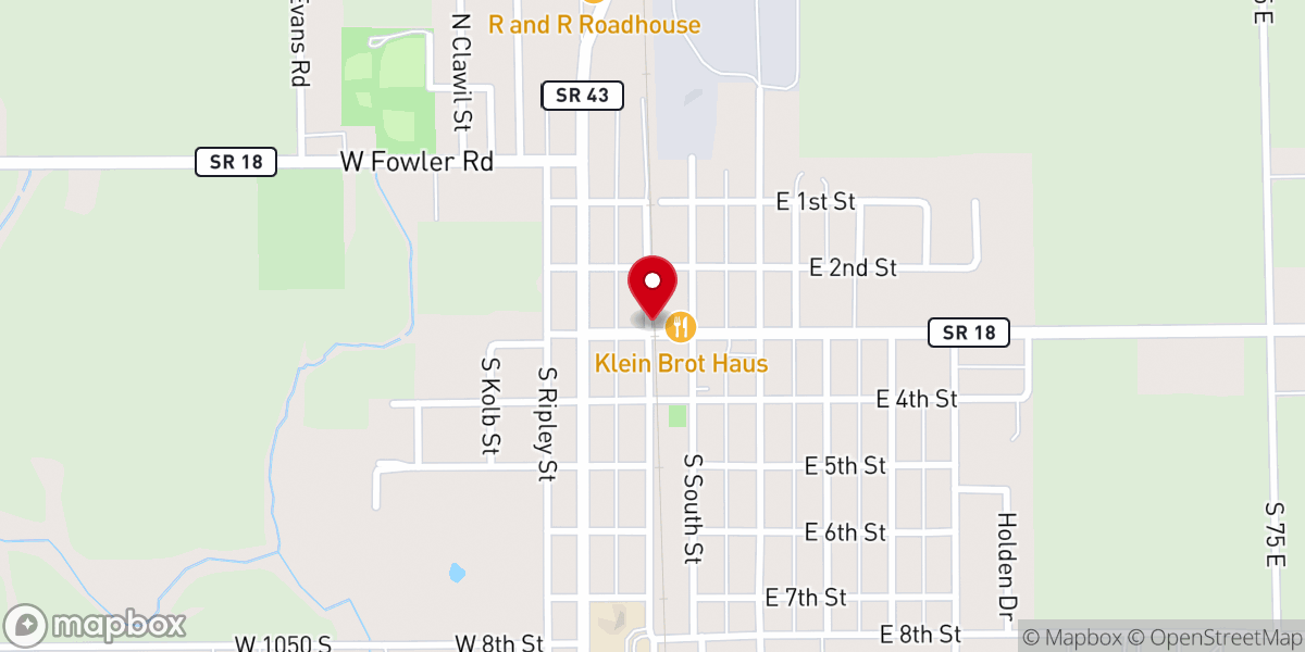 Map showing location of Brookston