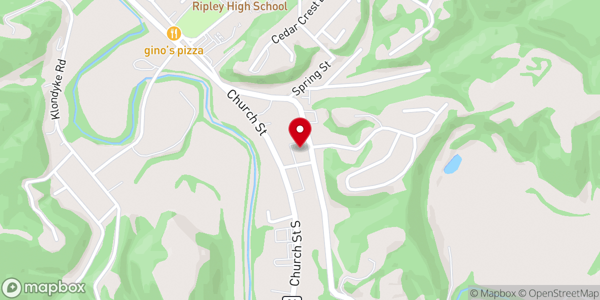 Map showing location of First Presbyterian Church