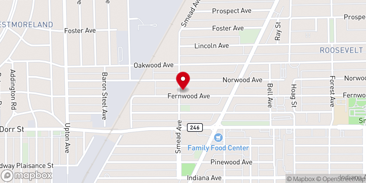Map showing location of Greater Harvest Baptist Church