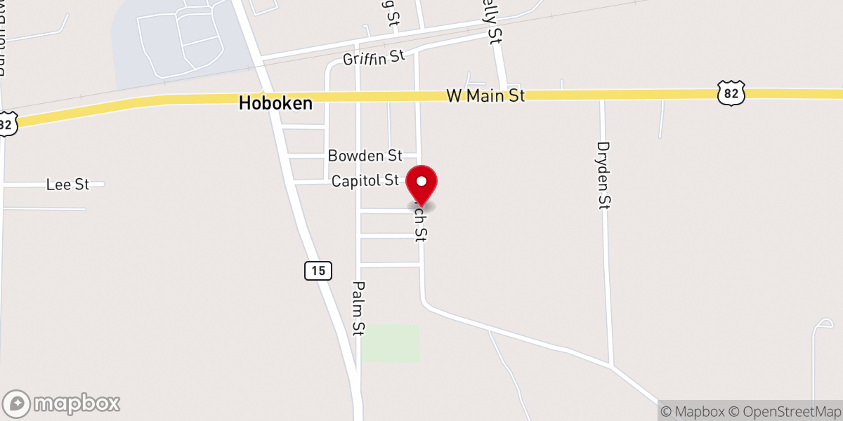 Map showing location of Solid Rock Church